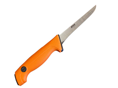 Die Details des EKA Filetiermessers professional, Griff orange 22cm,  rostfreiem Edelstahl, 80gr leicht und 2mm stark